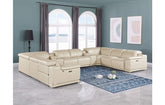 9762 DivanItalia Beige 10-Piece Sectional – Top Grain Italian Leather with 4 Power Recliners and 2 ConsolesModel:  9762-BEIGE-10PC-4PWR-U-SECTIONAL-GROUP